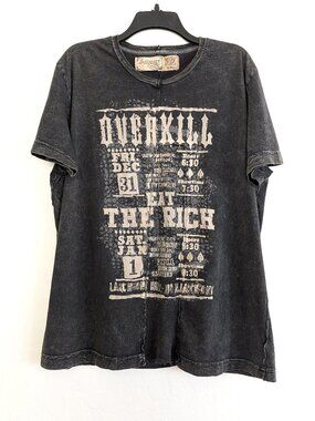 SALVAGE T Shirt Men's 2XL Black Graphic Overkill Eat The Rich Short Sleeve READ